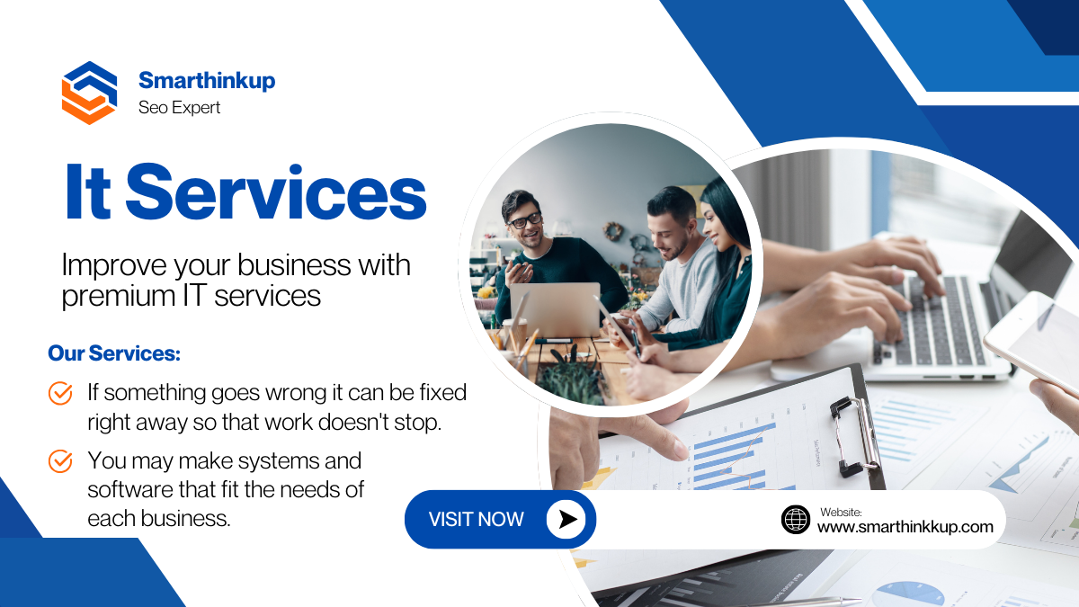 Professionals discussing IT services solutions to improve business efficiency and cybersecurity