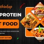 High protein fast food meals including burger pasta and noodles for healthy and smart eating