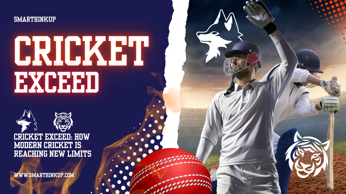 Cricket exceed concept showing modern cricket growth, professional players, and global cricket development