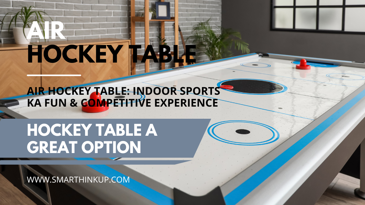 air hockey table indoor game setup for home entertainment