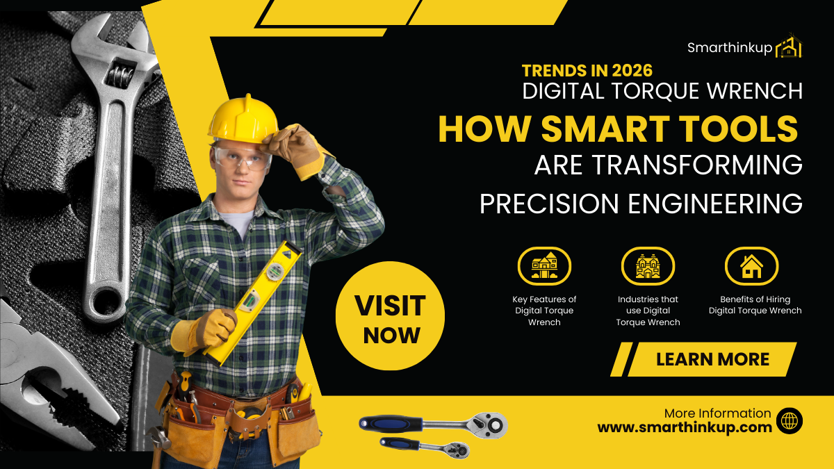 Digital torque wrench smart tool used in precision engineering and industrial maintenance